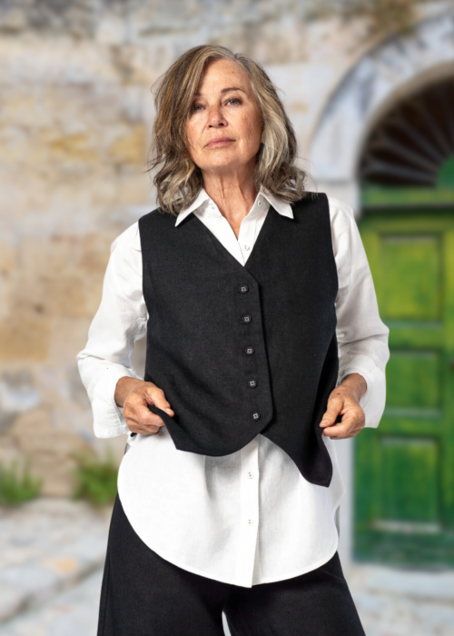 Eva's Sunday | Solange Vest | 100% Linen | Black 